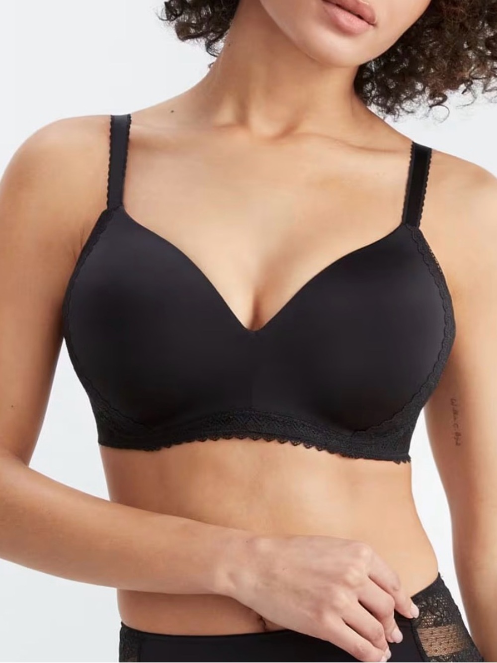 BARE Necessities The Wire-Free Smoothing T-Shirt Bra With Lace | Black | 38G